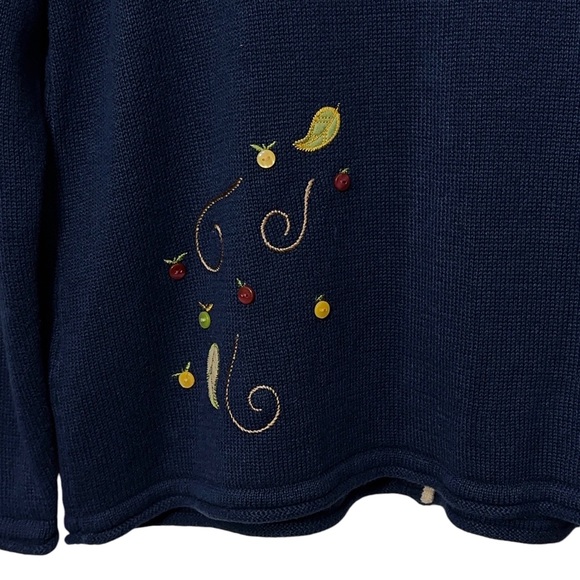 Breckinridge Button Front Cardigan Sweater w Embroidered Leaves Womens Size 1X - Picture 4 of 6